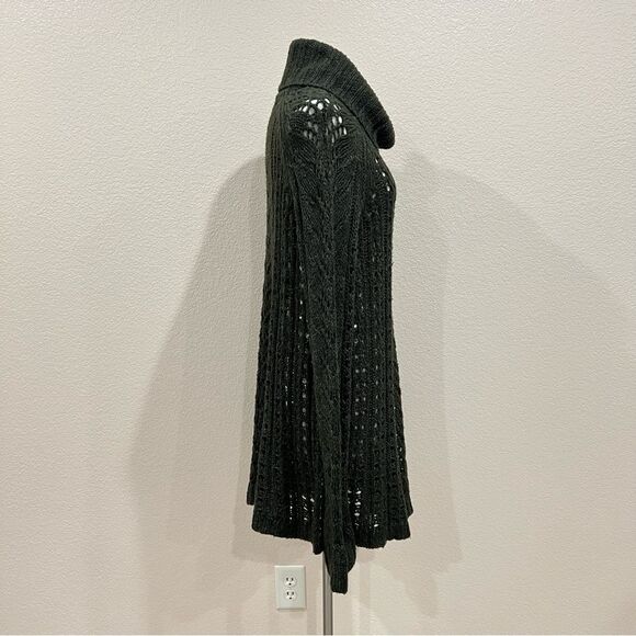 Anthropologie Sleeping On Snow Green Open Knit Sweater Size Large - Picture 6 of 9